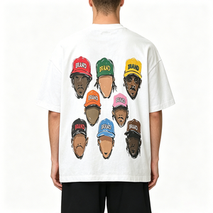 <span class=keywords><strong>T</strong></span>-shirt Homme Imprimé Double Face Hip Hop Multi-Portraits Graphiques Coupe Oversize Coton Col Rond Streetwear Décontracté - Product Image 4