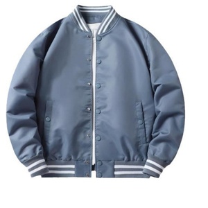 Custom Plus Size Winter Outerwear Stand Button Front Coated Bomber <b>Jacket</b> Solid Color <b>Varsity</b> Baseball <b>Jacket</b> Unisex Clothing - Product Image 2