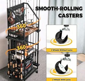 Boîte de rangement multi-niveaux pour matériel de pêche, étagère multifonctionnelle pour cannes à pêche, chariot de rangement pour moulinets, accessoires de pêche - Product Image 2