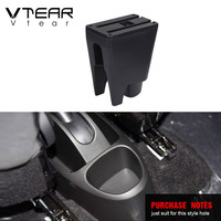 Vtear – Boîte de rangement élégante en ABS et cuir PU pour accoudoir avant de voiture avec porte-gobelet USB, accessoires intérieurs pour BYD F0 2008-2016