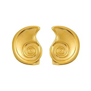 ZOGXIN Gold Conch Spiral Stud Earrings For Women Geometric Design Fashion Jewelry - Product Image 5