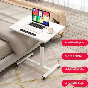 Metal Modern Style Adjustable Height Movable <strong>Sofa</strong> <strong>Side</strong> Bedside Coffee <strong>Table</strong> with Wheels for Living Room Bedroom - Product Image 4