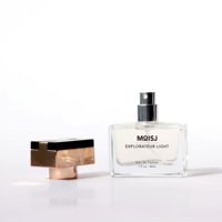 Flacon de parfum rectangulaire court de luxe pour femme, 30 ml, en verre de qualité avec bouchon doré de qualité