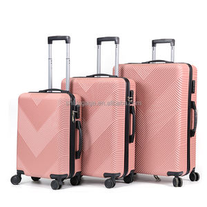Atacado À Prova D' Água Durável Lado Duro Spinner Mala ABS Rosa Viagem Trolley Sacos Conjuntos De Bagagem 3 Pcs 20/24/28 Polegada - Product Image 1