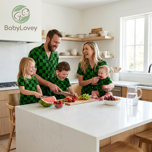 Pigiami Coordinati in Bambù Personalizzati ed Economici Babylovey per Madre e Figlia, Abbigliamento da Notte per le Vacanze in Famiglia - Product Image 4