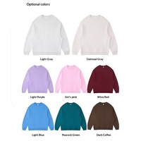 Sweat-shirt à col rond en molleton lourd 350G pour homme, couleur unie, uniforme d'employé, logo personnalisé, vente en gros