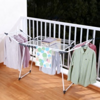 Séchoir à linge portable pliable en métal, extensible, sur pied, écologique, gain de place, pour la maison