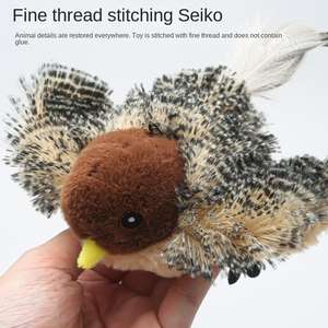 Oplaadbare Elektrische Simulatie Klappende Vleugels Tjilpen Pluche Vogel Afstandsbediening Speelgoed Kat Huisdier Interactief Beweging Speelgoed - Product Image 3