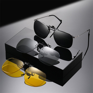 Clip On lật lên ống kính phân cực cho kính mắt theo toa UV400 Sun Glasses Over Eyewear PC ống kính kính mát - Product Image 1