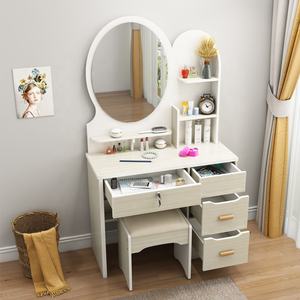 Meubles de <span class=keywords><strong>chambre</strong></span> à coucher Offre Spéciale <span class=keywords><strong>adulte</strong></span> rose <span class=keywords><strong>commode</strong></span> de maquillage en <span class=keywords><strong>bois</strong></span> à 4 tiroirs avec miroir coiffeuse avec 4 tiroirs et tabouret - Product Image 4