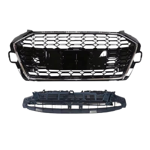 Parrilla Delantera para Auto <span class=keywords><strong>A4</strong></span> S4 2020-2024, Estilo RS4, Color Negro Brillante, Diseño de Panal de Abeja, para <span class=keywords><strong>A4</strong></span> S4 B9.5 2021 2022 <span class=keywords><strong>2023</strong></span> - Product Image 1