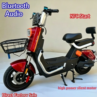 Vélo électrique de ville pour adultes, 3 vitesses, frein à tambour sans balais, batterie au plomb-acide 500W, assistance au pédalage, écran LCD