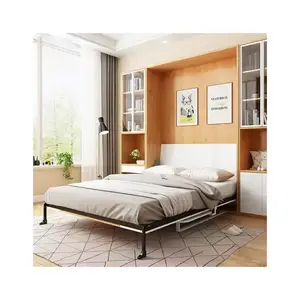 Nueva venta directa de fábrica cama montada en la pared cama de pared plegable que ahorra espacio cama de marco lateral plegable oculta