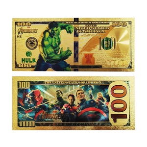 Billete Conmemorativo de los Héroes de <span class=keywords><strong>Marvel</strong></span>, los Vengadores, Iron Man, Deadpool, Papel de Oro, Grabado a Doble Cara, Novedades - Product Image 3