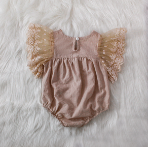 Combinaison blanche de style bohème <span class=keywords><strong>pour</strong></span> bébé fille body baptême baptême premier anniversaire tenue de mariage <span class=keywords><strong>barboteuse</strong></span> en dentelle de coton - Product Image 4