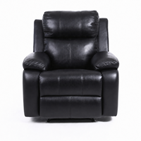 Fauteuil inclinable manuel en cuir PU moderne, confortable, monoplace, avec structure en bois, idéal pour salon et home cinéma - Vente en gros