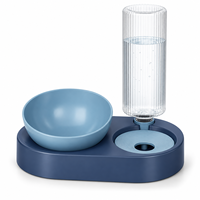Distributeur automatique double bol en plastique durable Zheng Xin pour chats et chiens avec écran LCD – Dispositif d'abreuvement pour chats à usage intérieur