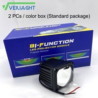 Feux de travail LED pour voiture 32W avec lentille de projecteur, feux de route carrés de 2,5 pouces, feux de croisement pour véhicules tout-terrain 4x4, SUV, camping-cars R40