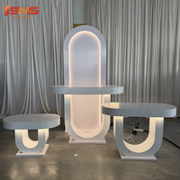 Table de mariage en acrylique avec éclairage LED, design moderne et élégant, en PVC et acrylique blanc, pour la décoration de mariage – Offre spéciale SMS