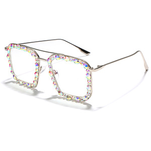 <strong>Fashion</strong> Ladies Diamond Apple White Bling Sunglasses Retro Women <strong>Party</strong> <strong>Designer</strong> Big Frame Square Oversized Sun <strong>Glasses</strong> - Product Image 6