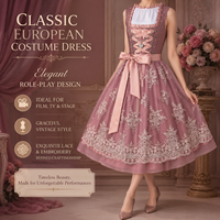 Robe de travail sans manches en polyester brodée de dentelle, antibactérienne, couleur unie, pour festival de la bière, restaurant, Oktoberfest
