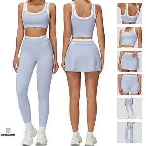 <b>Women</b> Butt Lift Flare <b>Leggings</b> Workout Running Sports Bra Activewear Tank Top Gym Wear Seamless Biker Short Yoga Fitness Gym Set - Product Image 1