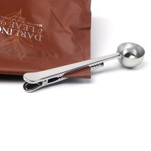 Cuchara medidora/cuchara medidora de cobre dorado de acero inoxidable moderna para café y té con Clip para bolsa Material de Metal plateado - Product Image 4