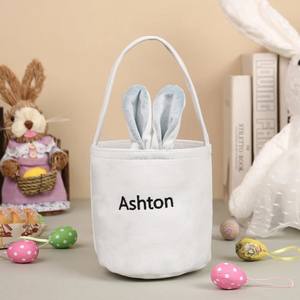 <b>Easter</b> Bunny Bag Egg Hunting Tote Bags for Kids <b>Easter</b> <b>Gift</b> Candy <b>Basket</b> Bucket With Rabbit Ear Party - Product Image 3