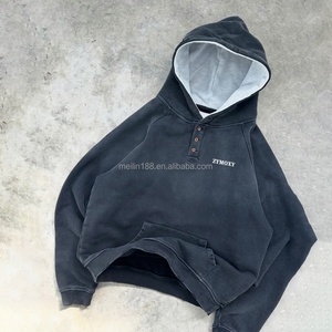 Hoodie Homme Streetwear Personnalisé Oversize en Coton Lourd 100% avec Boutons – Collection Wash Essentials - Product Image 4