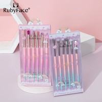 RubyFace – ensemble de pinceaux de maquillage, 6 pièces, personnalisés, portables, marque privée, cosmétique, Logo personnalisé