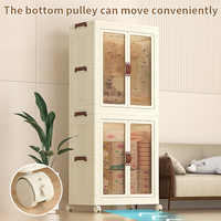 Armoire de rangement moderne et écologique en plastique PP à 1 couche, armoire pliable à 3 niveaux, organisateur de vêtements pliable