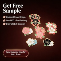 Épinglette en métal plaqué or, motif fleur de cerisier émaillée, découpe personnalisée, badge Sakura, design sur mesure pour cadeau de vacances, souvenir, vente en gros