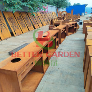 Открытый кортеновый стальной Европейский гриль для барбекю, металлический кортеновый стальной угольный гриль для барбекю - Product Image 5