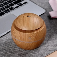 Vente en gros Meilleure vente Humidificateur d'air à ultrasons à grain de bois avec lumière LED 7 couleurs USB pour la maison, le bureau et la voiture