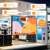 Layar LCD Kecerahan Tinggi 32-75 Inci 3000 Nits untuk Layar Iklan Toko Jalanan Semi Outdoor Dengan CMS dan Dudukan yang Dapat Disesuaikan
