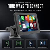 Pemutar MP5 Mobil Portabel Layar 2.5D TV WiFi Dual-band Kabel Nirkabel CarPlay Android Auto 1024x600 Layar 7 Inci Mirroring