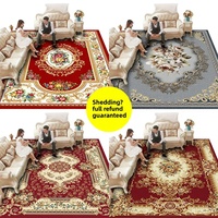 Tapis Moderne de Luxe Imprimé en 3D en Polyester à Poil Ras, Tissé à la Machine, Lavable, avec Dos Antidérapant, Grande Taille pour Salon et Chambre