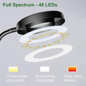 Joystar 10W Dual-Use USB LED luce nuova Full Spectrum fior <span class=keywords><strong>Pot</strong></span> Clip per la crescita delle piante bianco PVC corpo due-colore temporizzazione oscuramento - Product Image 4