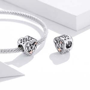 Gioielli di moda in argento Sterling 925 <span class=keywords><strong>Charm</strong></span> gioielli raffinati che fanno Zirconia <span class=keywords><strong>festa</strong></span> <span class=keywords><strong>della</strong></span> <span class=keywords><strong>mamma</strong></span> amorevole ciondolo a forma di cuore di famiglia - Product Image 4
