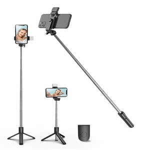 Perche à selfie portable sans fil longue portée H1S avec trépied et anneau lumineux LED - Product Image 1