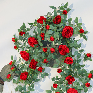 Hua Qianyun Artificial Rose Vines Silk Flower Decorative Coverings For Wedding Home Outdoor Photography Props - Product Image 4