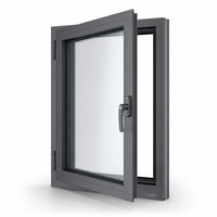 Fenêtre à battant en aluminium à grande ouverture, moustiquaire pliante en acier inoxydable, haute étanchéité, verre double vitrage moderne 95