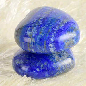 Sculpture en pierre de lapis-lazuli bleu en forme de cœur, ornement sculpté pour la maison, cadeau de mariage, décoration - Product Image 4