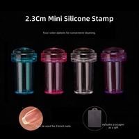Emporte-pièce pour nail art 2,3 cm en silicone transparent avec tête en gelée et raclette, outil de transfert pour French manucure DIY, vente en gros