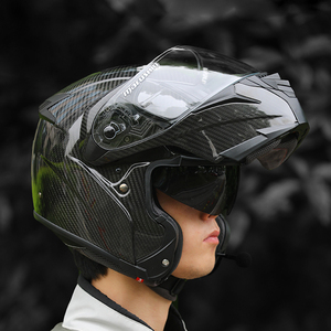 Helmetscarbon หมวกกันน็อกมอเตอร์ไซค์,หมวกกันน็อกมอเตอร์ไบค์แบบเลนส์คู่ราคาไม่แพงหมวกกันน็อคมอเตอร์ไซค์ไฟเบอร์ B1 - Product Image 2