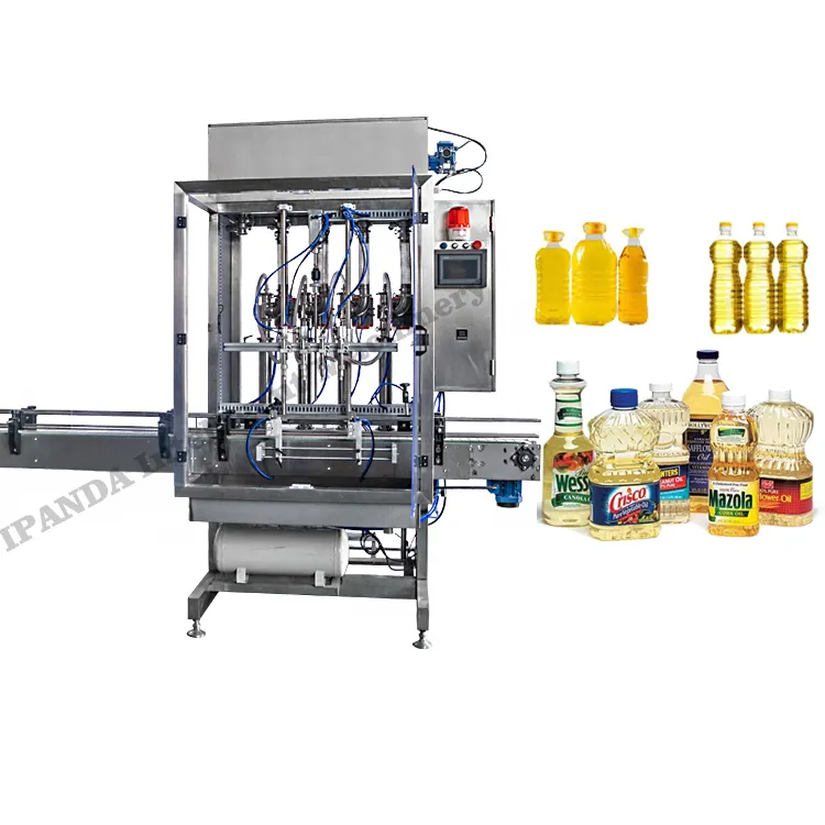 Máquina de llenado y sellado de aceite de palma de lubricante de oliva vegetal comestible Máquina de llenado y tapado de botellas de aceite de cocina PET completamente automática