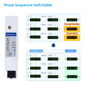 Compteur d'énergie sans fil triphasé à <span class=keywords><strong>deux</strong></span> canaux Eastron SEM3-WL-2L, connexion RJ12, fonctionnement par CT, classe 1 - Product Image 2