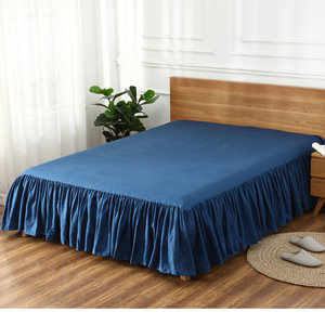 Lino largo volantes naturaleza falda de ropa de cama para la casa y <span class=keywords><strong>el</strong></span> <span class=keywords><strong>hotel</strong></span> 100% ropa de cama - Product Image 5