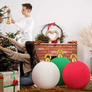 ลูกบอลประดับตกแต่งต้นคริสต์มาส PVC กำมะหยี่ ขนาดใหญ่ น้ำหนักเบา สำหรับตกแต่งงานปาร์ตี้วันหยุด - Product Image 2