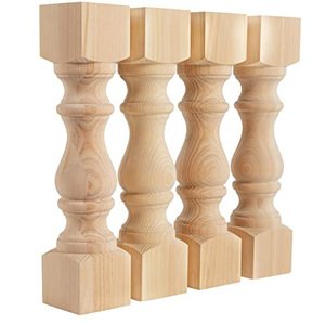 Chất Lượng Cao Rắn Gỗ Cầu Thang Lan Can Trụ Cột Gỗ Trụ Cột La Mã Cho Ngoại Thất Và Trong Nhà - Product Image 4